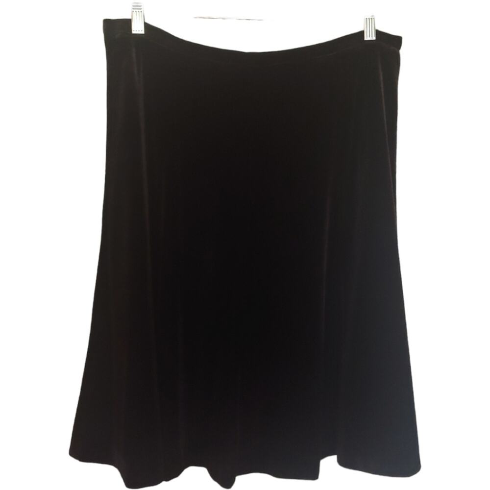 Preston & York Plush Lined Full Velvet Black Mini Skirt
